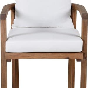 Erica, Udendørs stol med armlæn, akacietræ by Venture Design (H: 68,5 cm. x B: 58,5 cm. x L: 58,5 cm., Hvid/Natur)