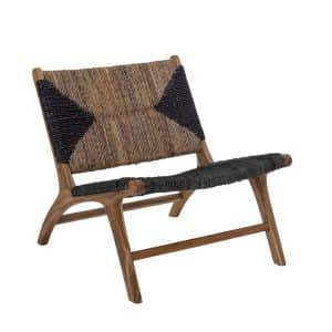 Grant Lounge Stol i teak træ - Sort/natur fra Bloomingville