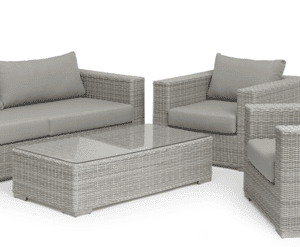 Hamilton lounge havemøbelsæt i grå polyrattan fra Hillerstorp