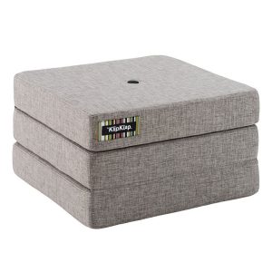 byKlipKlap 3-fold single madras, multigrå med grå knap