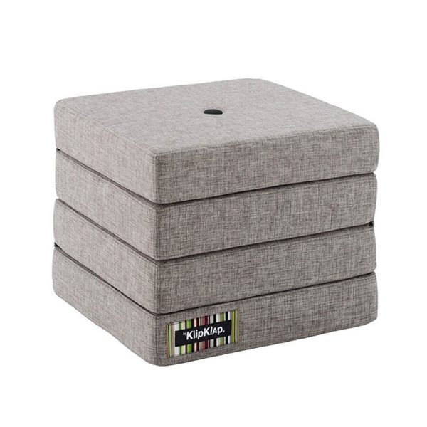 byKlipKlap 4-fold madras, multigrå med mørkegrå knap