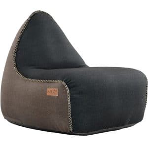 SACKit Sækkestol - Canvas Lounge Chair - 96x80x70 cm - Sort/Brun