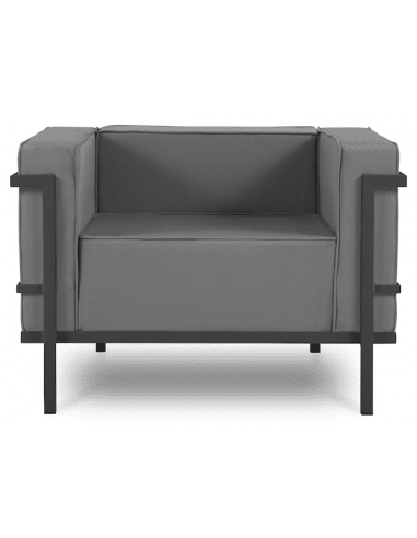 Cannes udendørs lounge havestol i stål og polyester B100 x D70 cm - Antracit/Mørkegrå