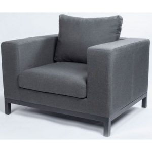 Square loungestol i aluminium og sunbrella quick dry polyester 104 x 86 cm - Antracit/MÃ¸rkegrÃ¥