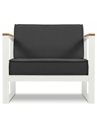 Tahiti udendørs lounge havestol i stål og polyester B90 x D85 cm - Hvid/Mørkegrå