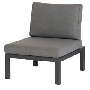 EXOTAN La Vida midter loungesofa - antracitgrå stof og aluminium