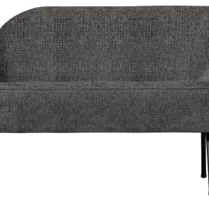 BEPUREHOME Vogue lounge lænestol, højre - bjerg struktur fløjl polyester og sort metal