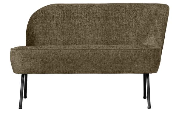 BEPUREHOME Vogue lounge lænestol, højre - bonsai struktur fløjl polyester og sort metal