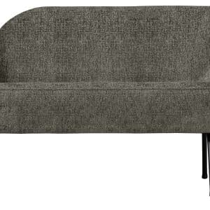 BEPUREHOME Vogue lounge lænestol, højre - frost struktur fløjl polyester og sort metal