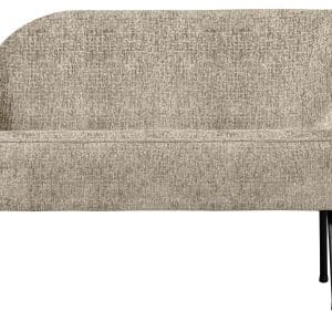 BEPUREHOME Vogue lounge lænestol, højre - hvedemark struktur fløjl polyester og sort metal
