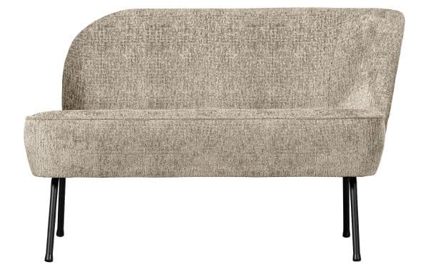 BEPUREHOME Vogue lounge lænestol, højre - hvedemark struktur fløjl polyester og sort metal