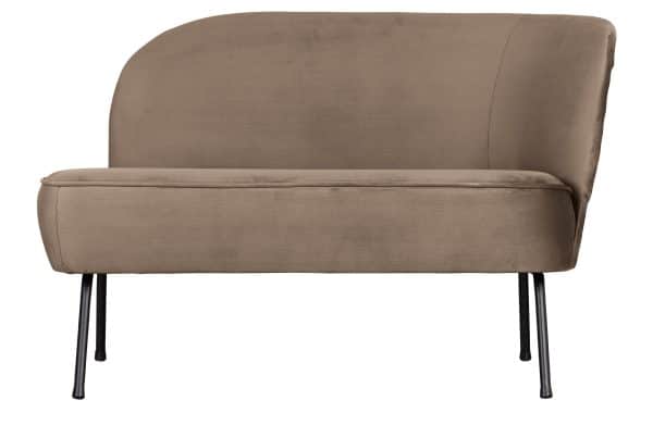 BEPUREHOME Vogue lounge lænestol, højre - khaki fløjl polyester og sort metal