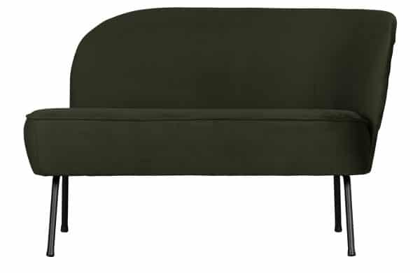 BEPUREHOME Vogue lounge lænestol, højre - mørkegrøn fløjl polyester og sort metal