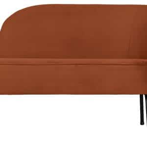 BEPUREHOME Vogue lounge lænestol, højre - rust fløjl polyester og sort metal