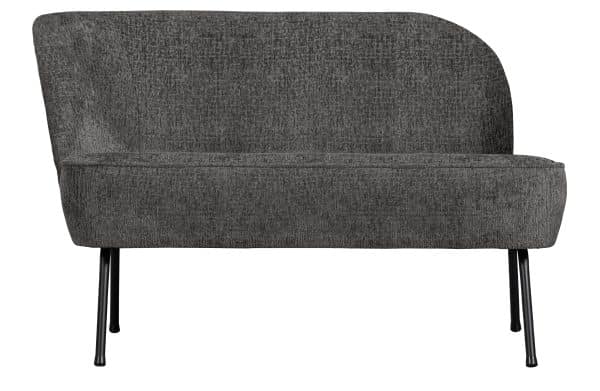 BEPUREHOME Vogue lounge lænestol, venstre - bjerg struktur fløjl polyester og sort metal
