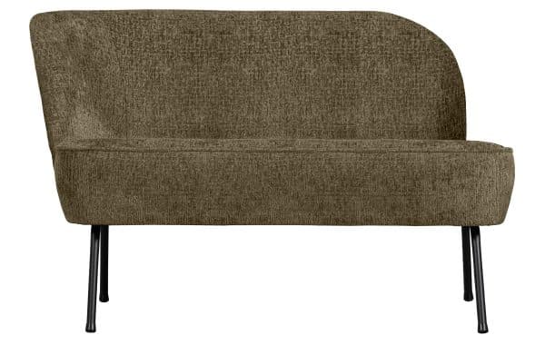 BEPUREHOME Vogue lounge lænestol, venstre - bonsai struktur fløjl polyester og sort metal
