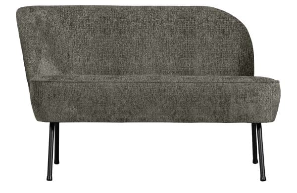 BEPUREHOME Vogue lounge lænestol, venstre - frost struktur fløjl polyester og sort metal