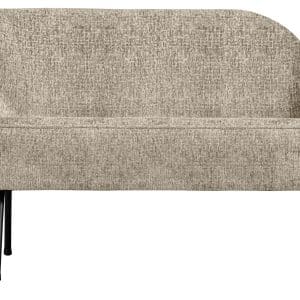 BEPUREHOME Vogue lounge lænestol, venstre - hvedemark struktur fløjl polyester og sort metal