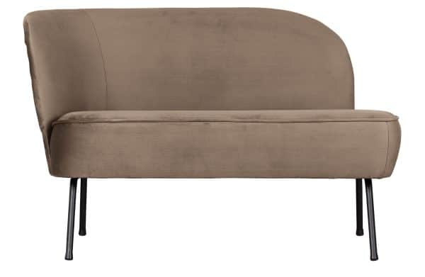 BEPUREHOME Vogue lounge lænestol, venstre - khaki fløjl polyester og sort metal