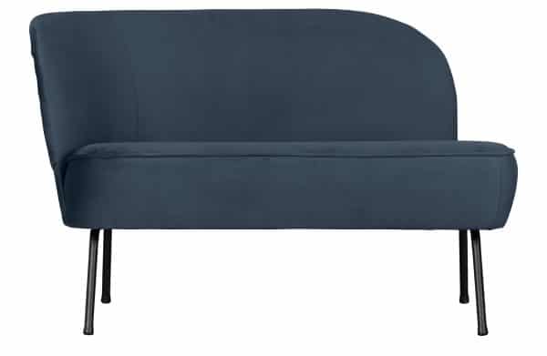 BEPUREHOME Vogue lounge lænestol, venstre - krikand fløjl polyester og sort metal