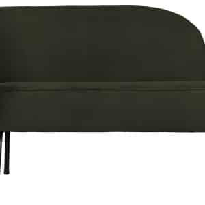 BEPUREHOME Vogue lounge lænestol, venstre - mørkegrøn fløjl polyester og sort metal