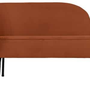 BEPUREHOME Vogue lounge lænestol, venstre - rust fløjl polyester og sort metal