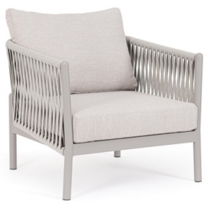 Florencia lounge havestol i aluminium, tetoron og olefin B80 cm - Lysegrå