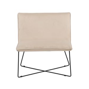 VENTURE DESIGN X-lounge stol - beige fløjl og sort stål