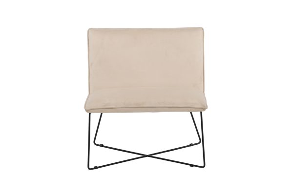 VENTURE DESIGN X-lounge stol - beige fløjl og sort stål