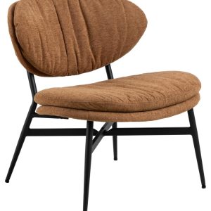 ACT NORDIC Burma lounge stol, Apia stof terracotta 272, Stel mat sort ru pulverlakeret stål, 70x73x76 cm