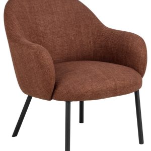ACT NORDIC Spencer lounge stol, Basel stof terracotta 44, Stel mat sort ru pulverlakeret stål, 70x75x75 cm