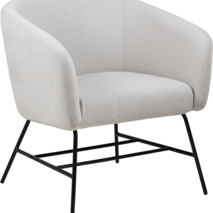 Belindra, Lounge stol, Lysegrå, Stuart stof (H: 76 x B: 72 x D: 67)