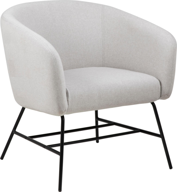 Belindra, Lounge stol, Lysegrå, Stuart stof (H: 76 x B: 72 x D: 67)