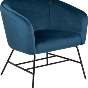 Belindra, Lounge stol, Marineblå, Vic stof (H: 76 x B: 72 x D: 67)