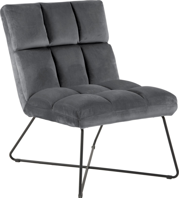 Belisse, Lounge stol, Mørkegrå, Vic stof (H: 90 x B: 62 x D: 86)