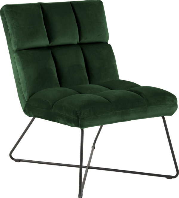 Belisse, Lounge stol, Skovgrøn, Vic stof (H: 90 x B: 62 x D: 86)
