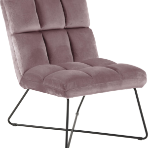 Belisse, Lounge stol, Støvet rose, Vic stof (H: 90 x B: 62 x D: 86)