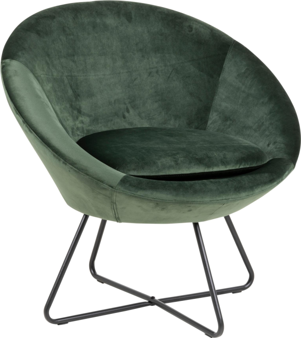 Helissa, Lounge stol, Skovgrøn, Vic stof (H: 81 x B: 82 x D: 71)
