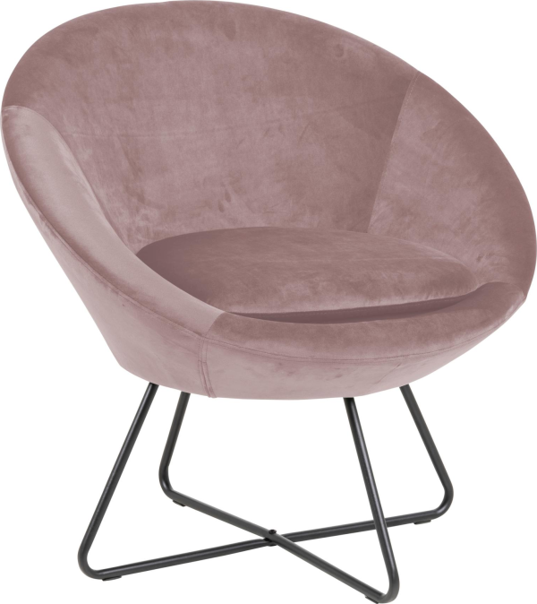 Helissa, Lounge stol, Støvet rose, Vic stof (H: 81 x B: 82 x D: 71)