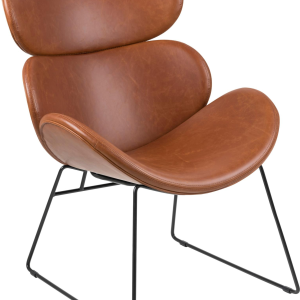 Inaya, Lounge stol, Brandy/Sort, PU vintage (H: 90,5 x B: 69 x D: 78,5)