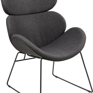 Inaya, Lounge stol, Grå, Sawana stof (H: 90,5 x B: 69 x D: 78,5)