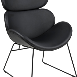 Inaya, Lounge stol, Sort, PU-læder (H: 90,5 x B: 69 x D: 78,5)