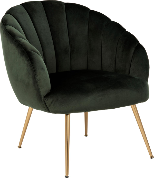 Miraline, Lounge stol, Mørkegrøn, Vic stof (H: 81 x B: 76 x D: 76)