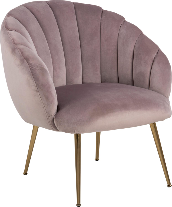 Miraline, Lounge stol, Støvet rose, Vic stof (H: 81 x B: 76 x D: 76)