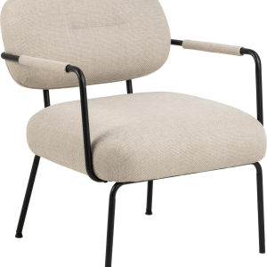 Quinelle, Lounge stol, Beige, Basel stof (H: 79,5 x B: 66 x D: 72)