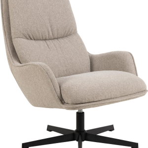 Raveena, Lounge stol, Beige, Alea stof (H: 93 x B: 72 x D: 84)