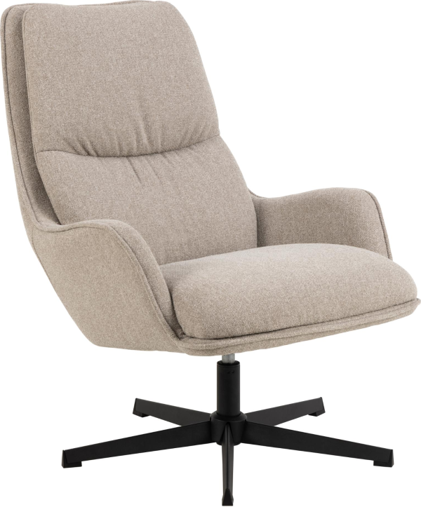 Raveena, Lounge stol, Beige, Alea stof (H: 93 x B: 72 x D: 84)