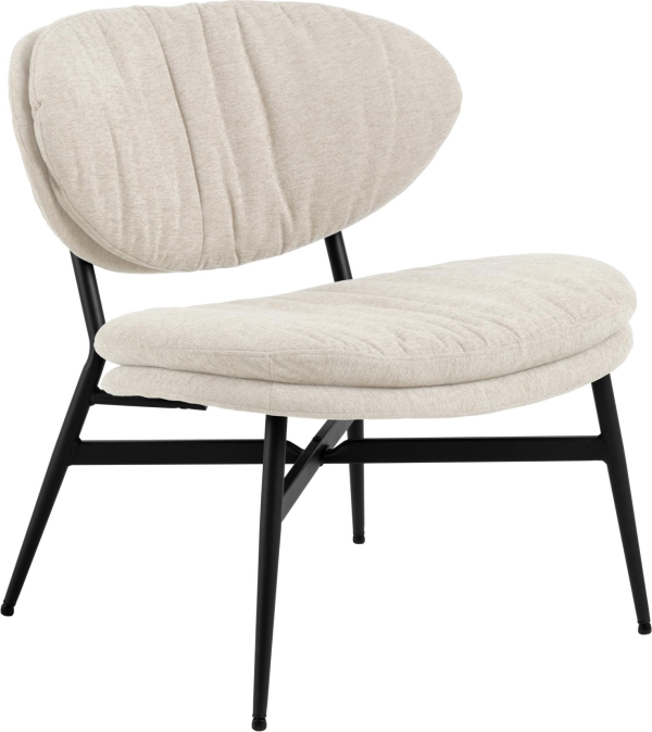 Ulivia, Lounge stol, Beige, Apia stof (H: 76 x B: 70 x D: 73)