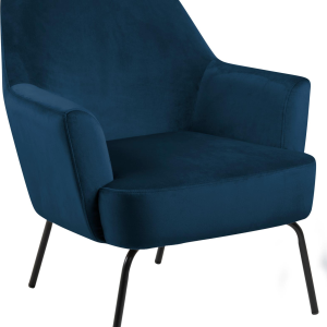 Virella, Lounge stol, Marineblå, Vic stof (H: 83 x B: 75 x D: 75)