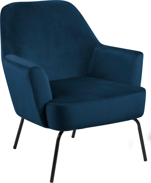 Virella, Lounge stol, Marineblå, Vic stof (H: 83 x B: 75 x D: 75)